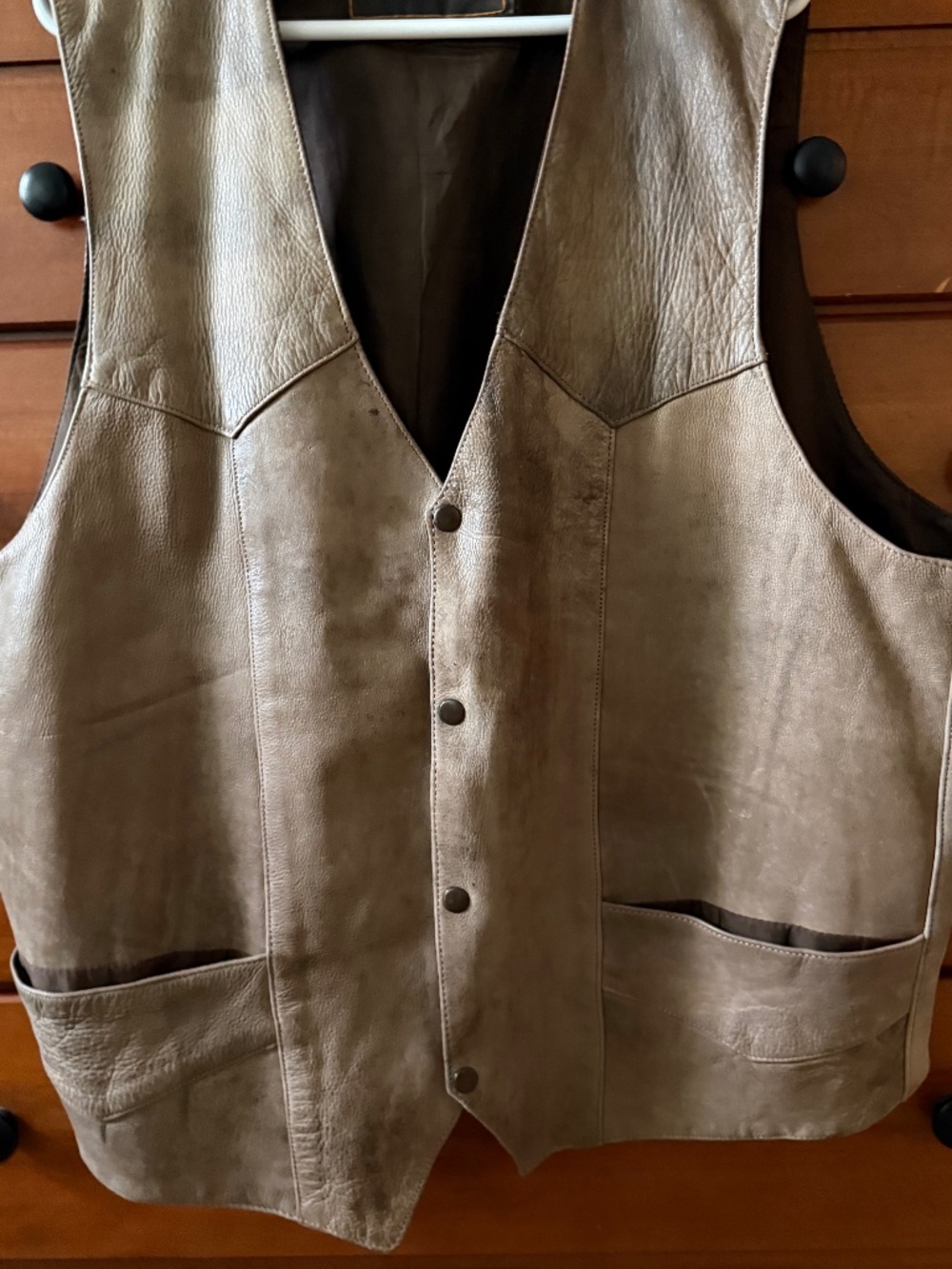 UNIK Leather Apparels Rich Chocolate Brown Snap Vest 58